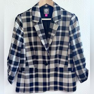 Vince Camuto Black and White Checkered Blazer